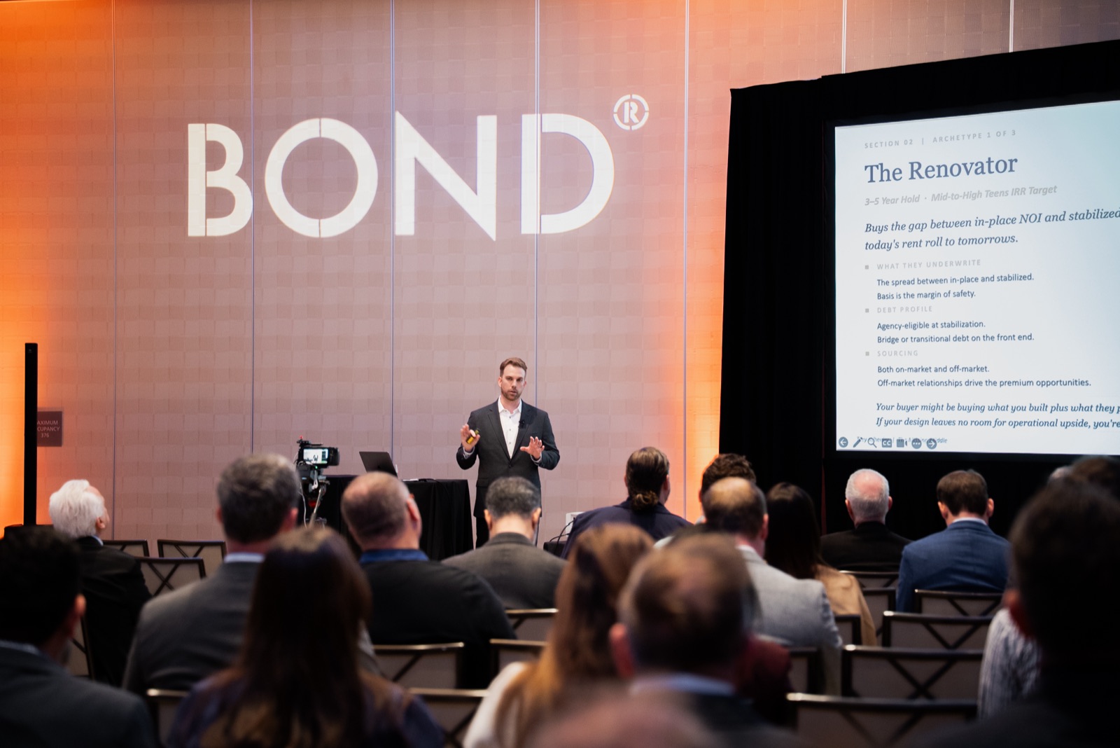 Trey Wheeler on stage at BOND Multi 2026 in Anaheim